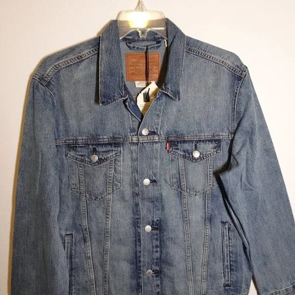 Levi's Premium Series Denim Jacket Trucker Big E Size XL Blue - Picture 2 of 9